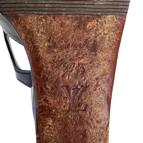 Louis Vuitton Denim Wedge Sandals - Picture 6 of 8